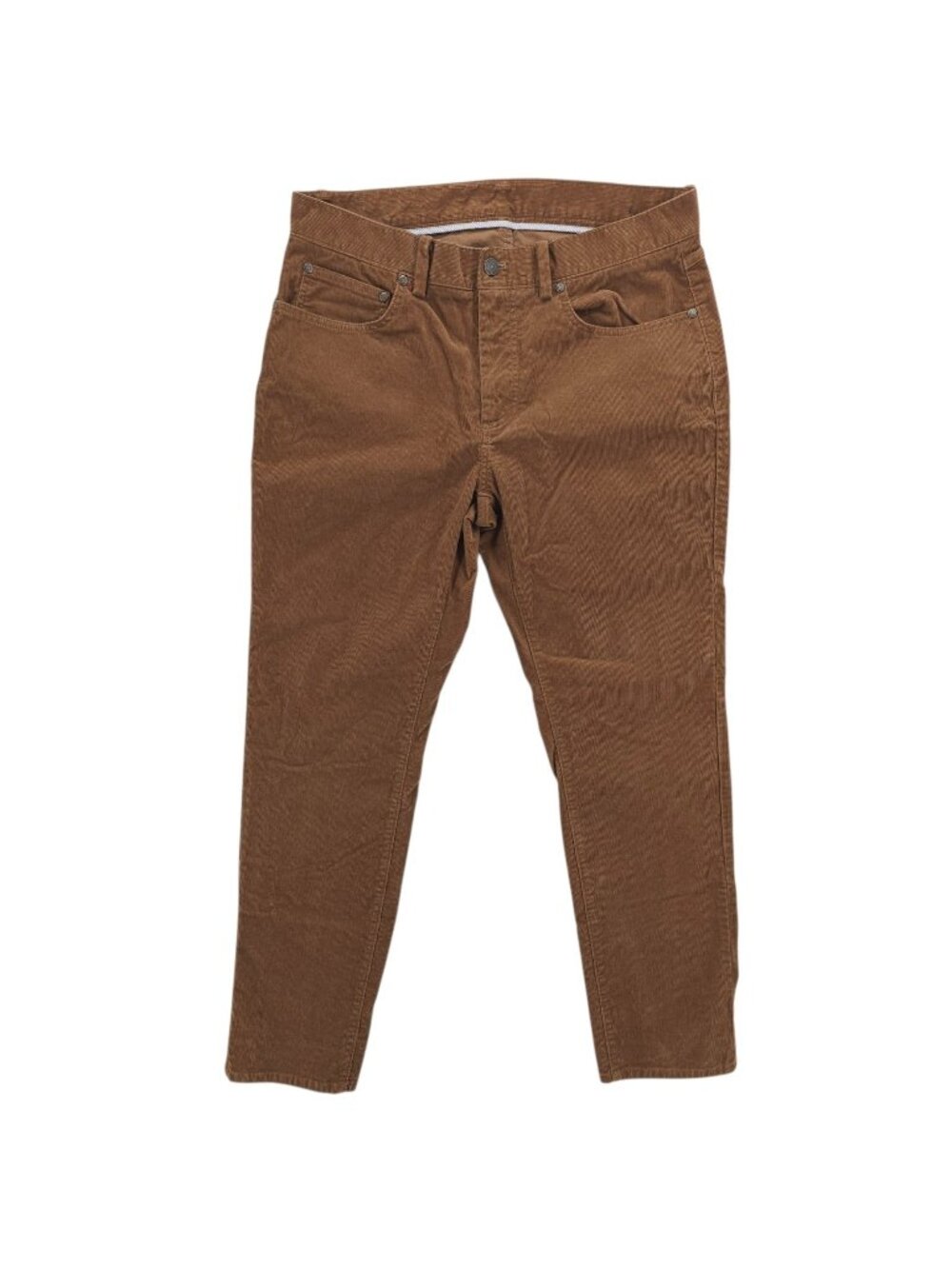 BROOKS BROTHERS Brown Corduroy Pants Cotton Stretch Slim Fit Size 34x30